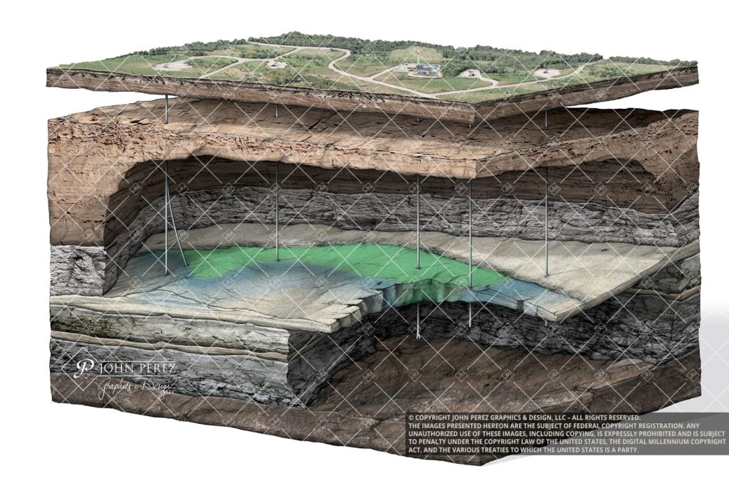 Vertical Drilling Fault Trap Oil Water Illustration, oil water graphic, petroleum art, fault trap