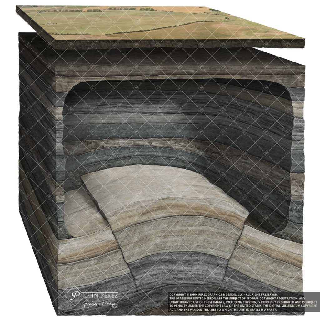 Horst Educational Oil Gas Schematic Illustration, oil gas illustration, petroleum art